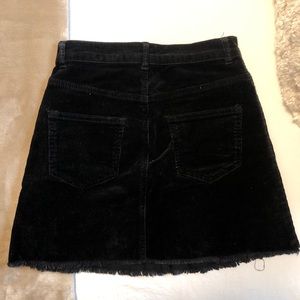Black cord mini skirt